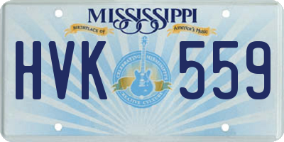 MS license plate HVK559
