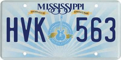MS license plate HVK563