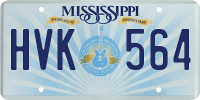 MS license plate HVK564