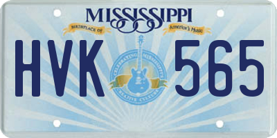 MS license plate HVK565
