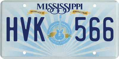 MS license plate HVK566