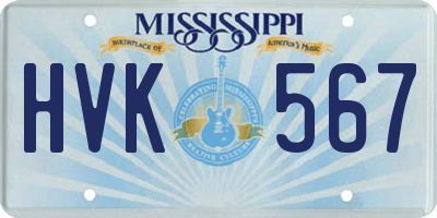 MS license plate HVK567