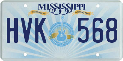 MS license plate HVK568