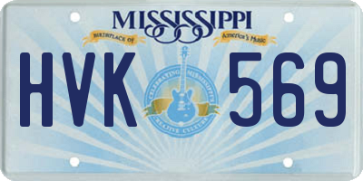 MS license plate HVK569