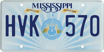 MS license plate HVK570