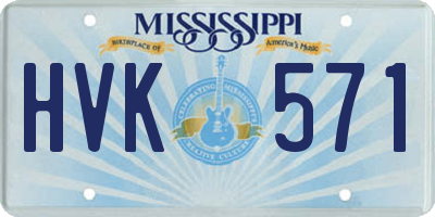 MS license plate HVK571