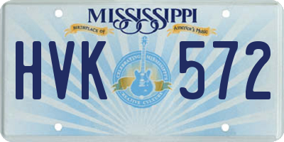 MS license plate HVK572
