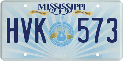 MS license plate HVK573