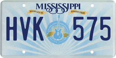 MS license plate HVK575