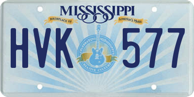 MS license plate HVK577