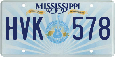 MS license plate HVK578