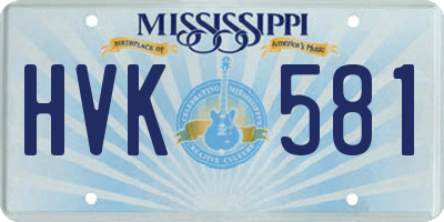 MS license plate HVK581
