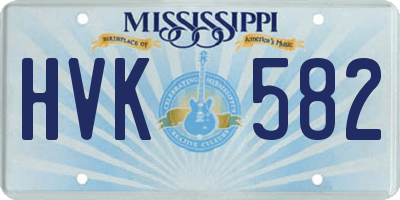 MS license plate HVK582