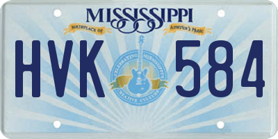 MS license plate HVK584
