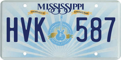 MS license plate HVK587