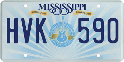 MS license plate HVK590