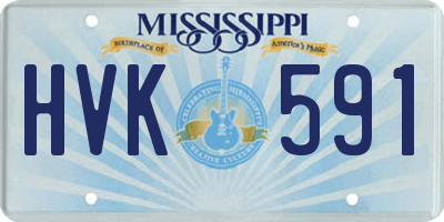 MS license plate HVK591