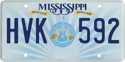 MS license plate HVK592