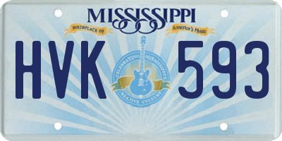 MS license plate HVK593