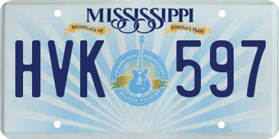 MS license plate HVK597
