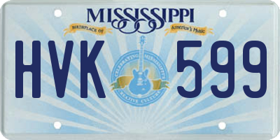 MS license plate HVK599
