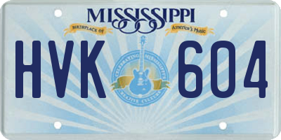 MS license plate HVK604