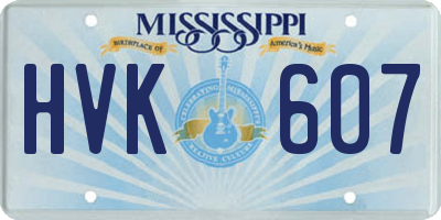 MS license plate HVK607