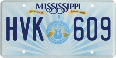MS license plate HVK609