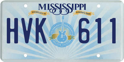 MS license plate HVK611