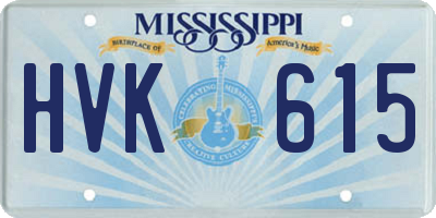 MS license plate HVK615
