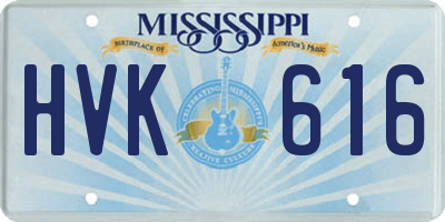 MS license plate HVK616
