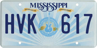 MS license plate HVK617