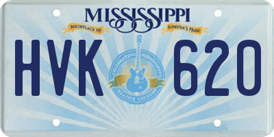 MS license plate HVK620