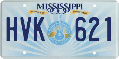 MS license plate HVK621