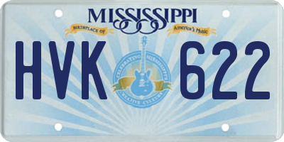 MS license plate HVK622