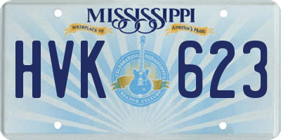 MS license plate HVK623