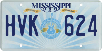 MS license plate HVK624