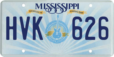 MS license plate HVK626