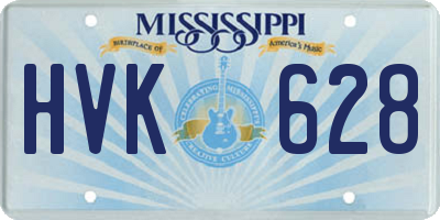 MS license plate HVK628