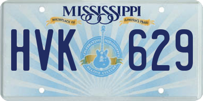 MS license plate HVK629