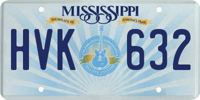 MS license plate HVK632
