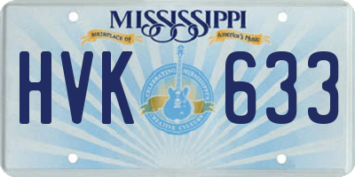 MS license plate HVK633