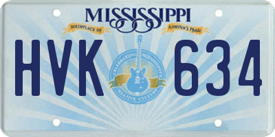 MS license plate HVK634
