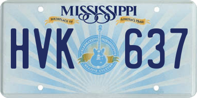 MS license plate HVK637