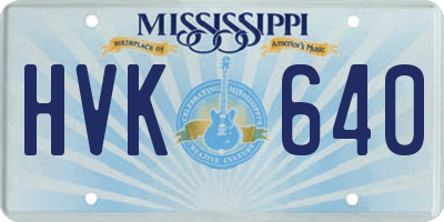 MS license plate HVK640