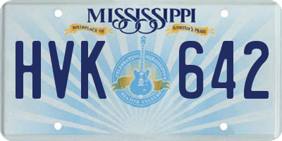 MS license plate HVK642