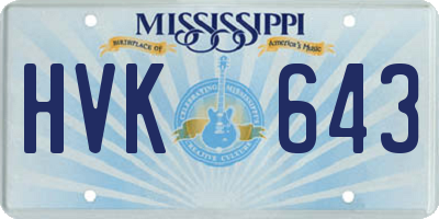 MS license plate HVK643