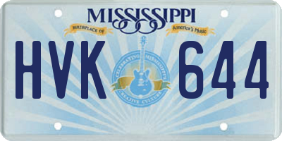 MS license plate HVK644