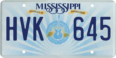 MS license plate HVK645