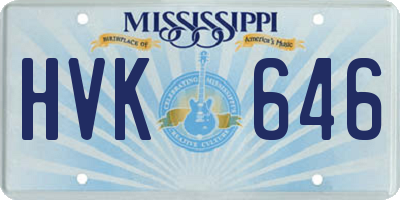 MS license plate HVK646